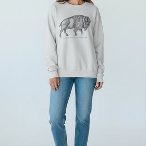 Light Gray Buffalo Graphic Sweatshirt